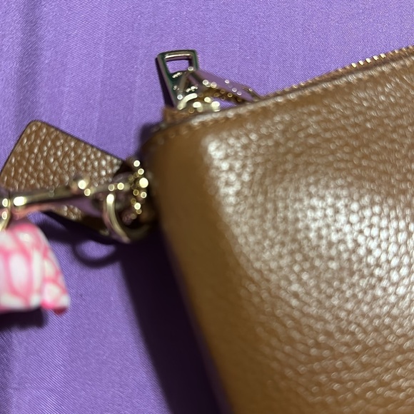 Coach Saddle brown double zip wallet wristlet used once - Picture 11 of 13